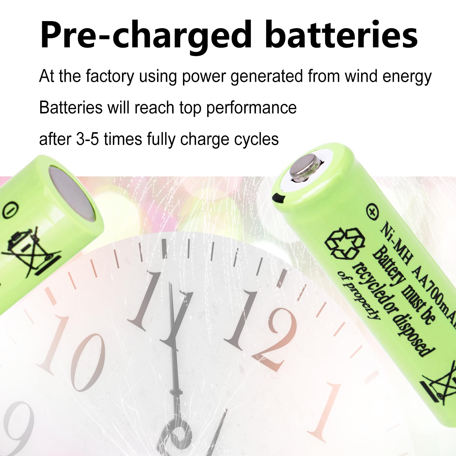 1.2V Rechargeable NiMH AA Batteries 700mAh - 12 Pack Double A Batteries for Solar Lights, String Lights, Pathway Lights, Mouse & Keyboard | Long-Lasting Power for Home & Office Electronics