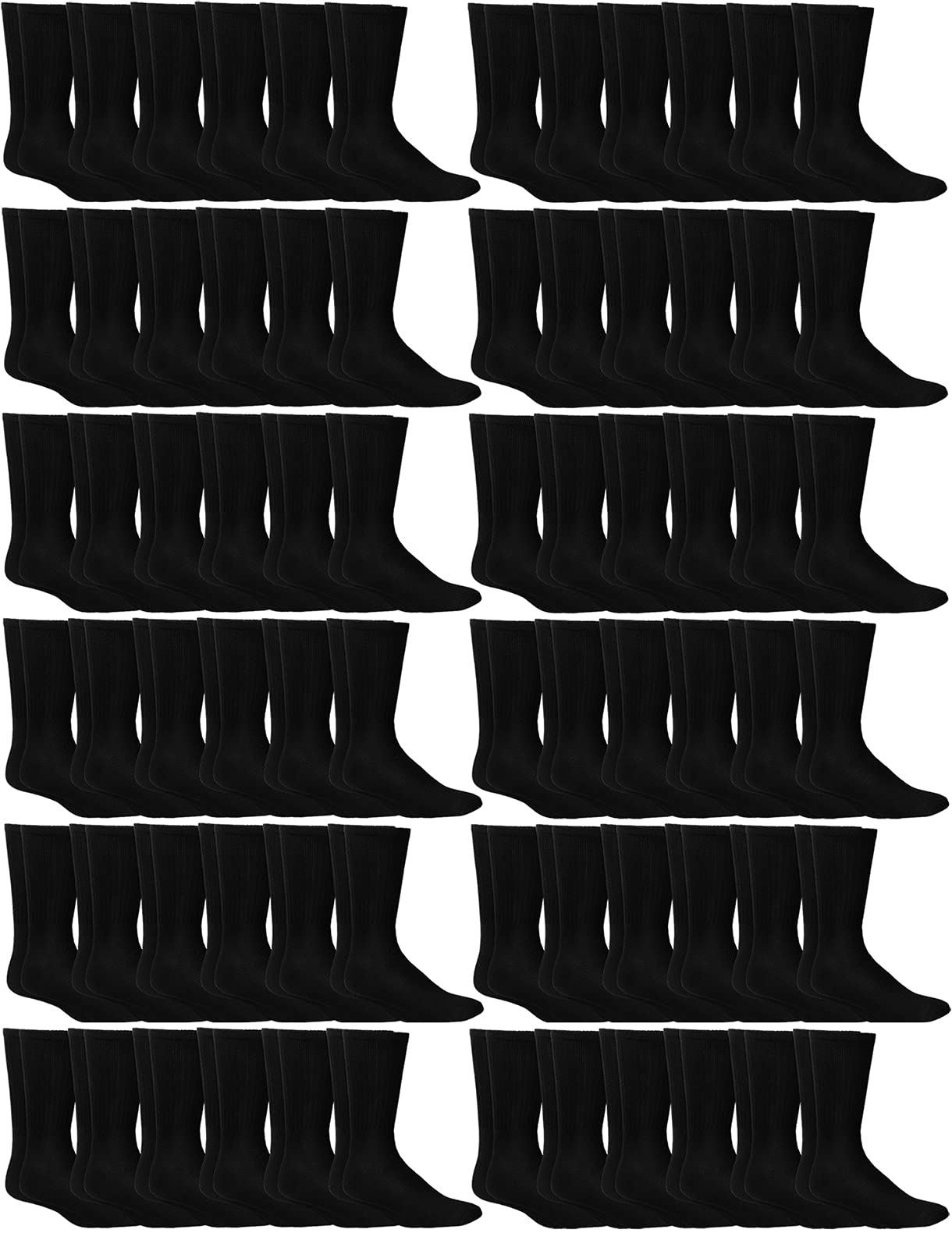 SOCKS’NBULK 72 Pairs Heavy Duty Cotton Crew Socks for Men & Women - Bulk Wholesale Socks for Everyday Wear, Work, Gym & Sports
