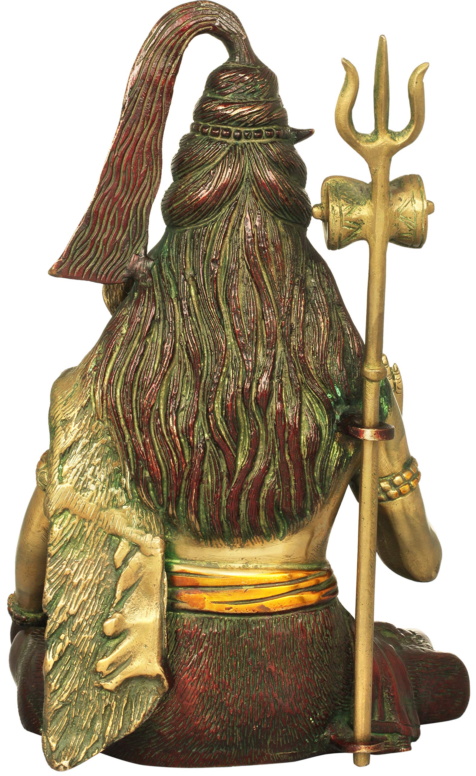 Exotic India Bhagawan Shiva Brass Statue - Red Gold Finish Hindu God Statue for Home Altar, Meditation & Spiritual Decor