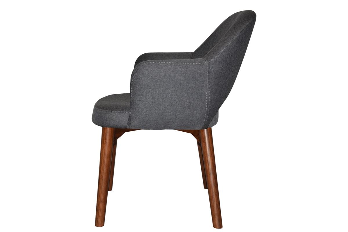 EZ Hospitality Cairo Indoor Armchair with Timber Base - Light Walnut Finish, 4-Leg Design for Living Room, Office, or Lounge Comfort
