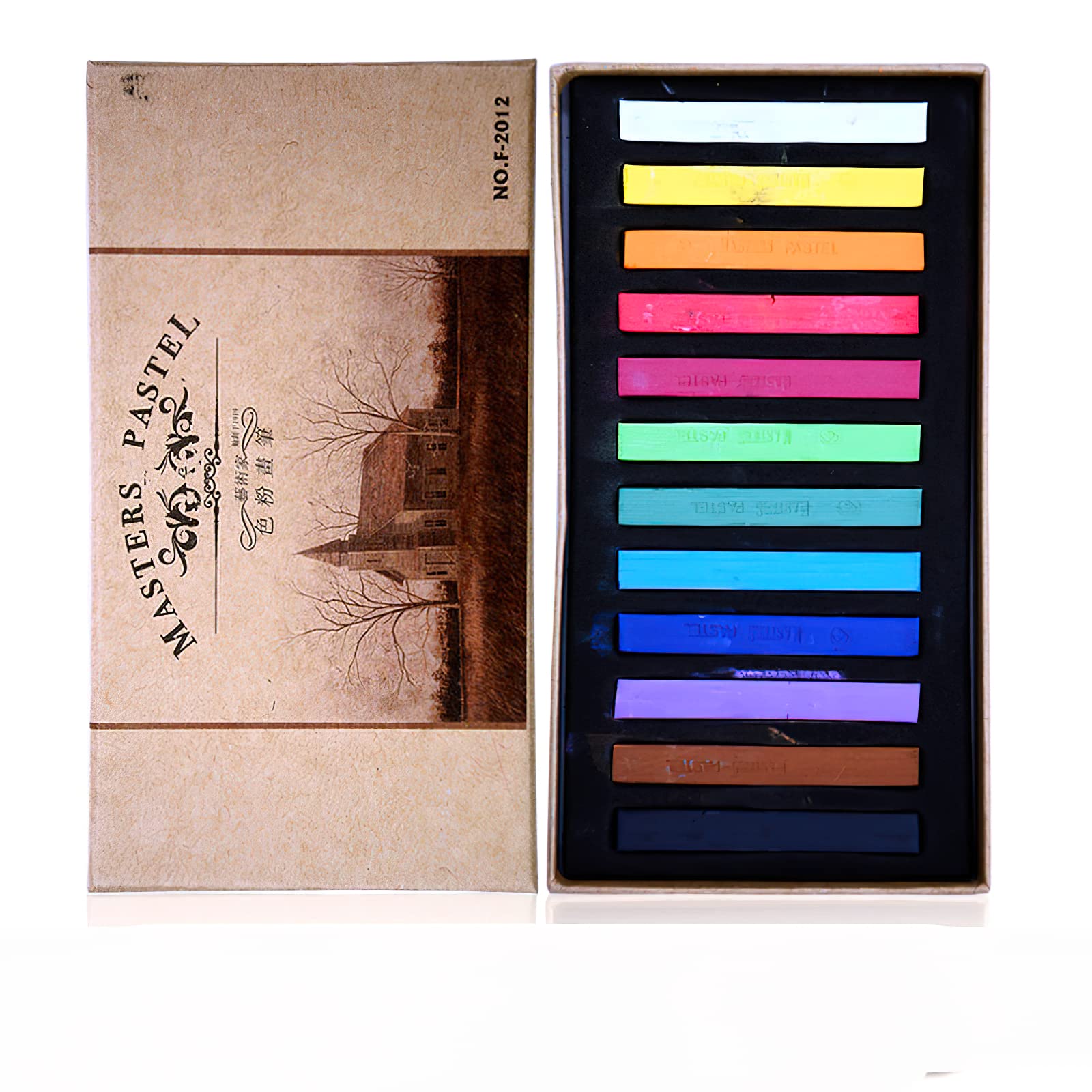Professional Artist Chalk Pastels Set - 12 Neutral Colors for Drawing, Sketching & Blending | Ideal for Art Classes, Studio Work & Creative Projects