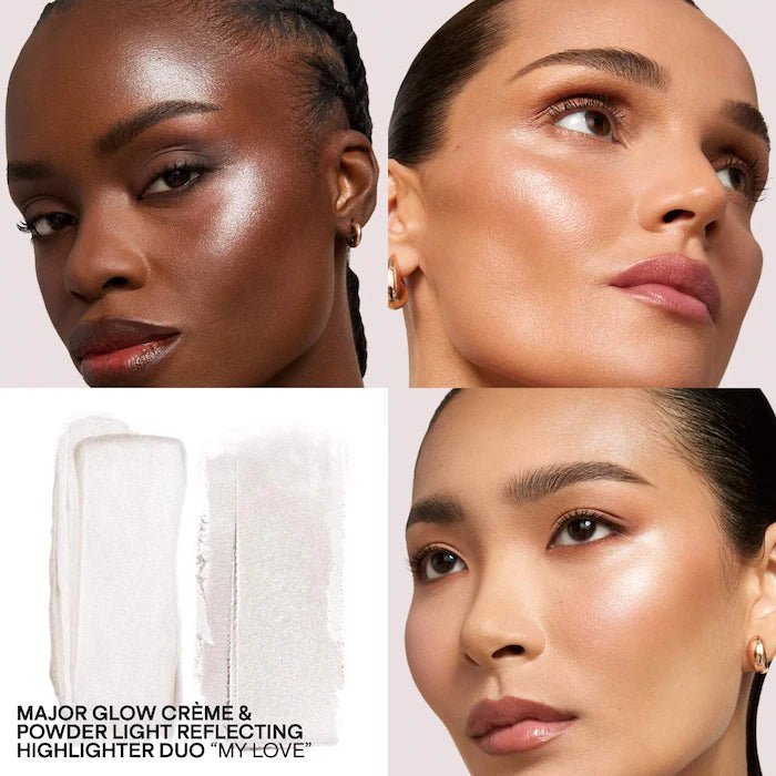 Patrick Ta Major Glow Duo - Cream & Powder Highlighter for a Radiant Glow | Perfect for Contouring & Everyday Makeup