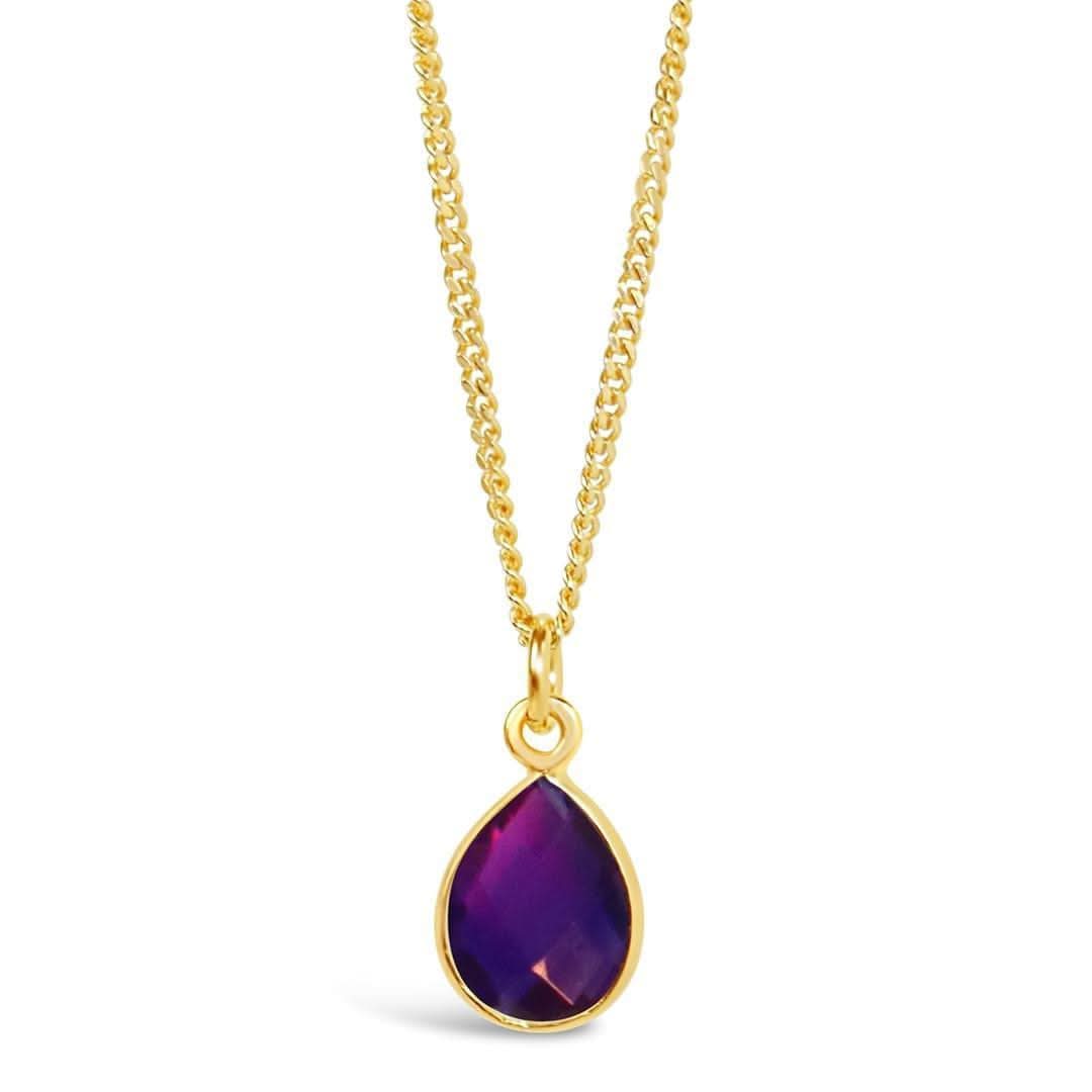 Amethyst Charm Necklace - 14K Gold February Birthstone Jewelry for Women | Perfect Gift for Valentine's Day, Anniversary & Birthday