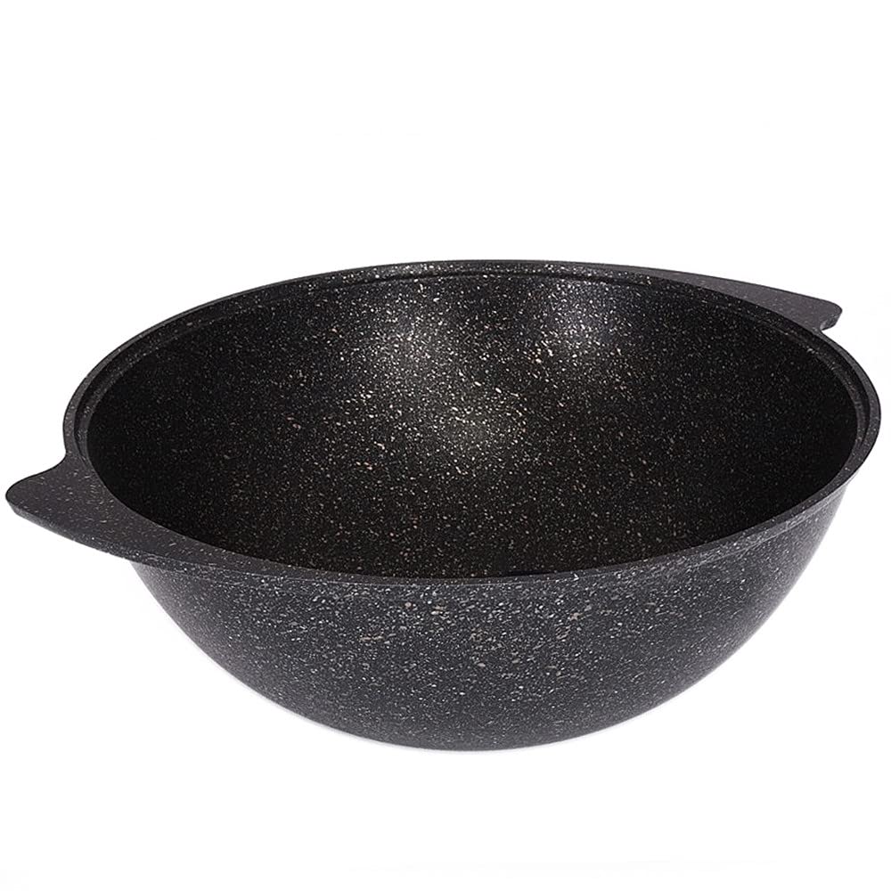 Non-Stick Cast Iron Kazan Pot (9L) – Asian Cauldron for Pilaf, Camping & Outdoor Cooking – Heavy Duty Wok with Glass Lid – Perfect for Home Kitchen & BBQ