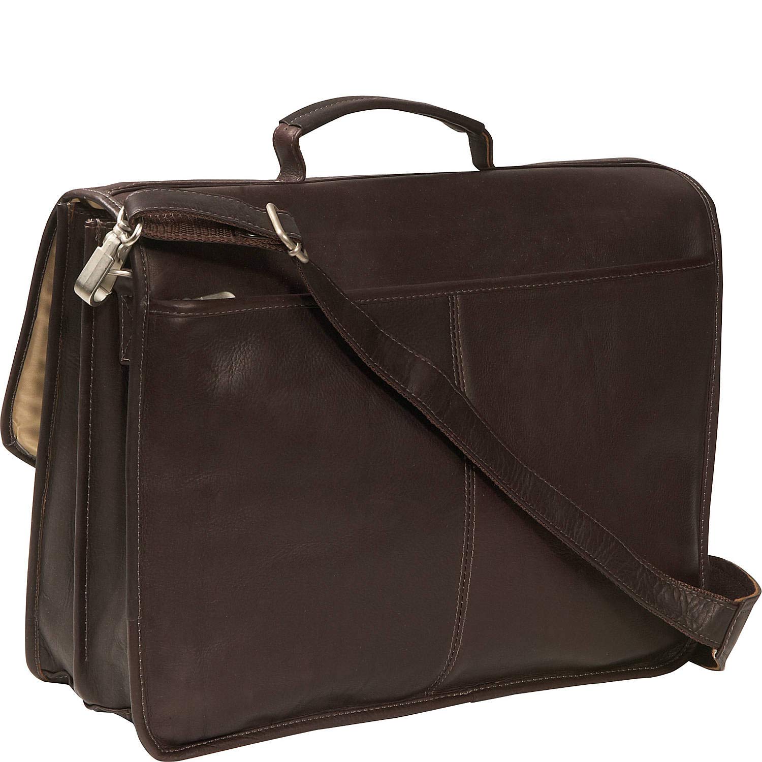 Premium Leather Executive Two-Pocket Portfolio in Chocolate Brown - Professional Business Document Holder for Meetings, Interviews & Office Use