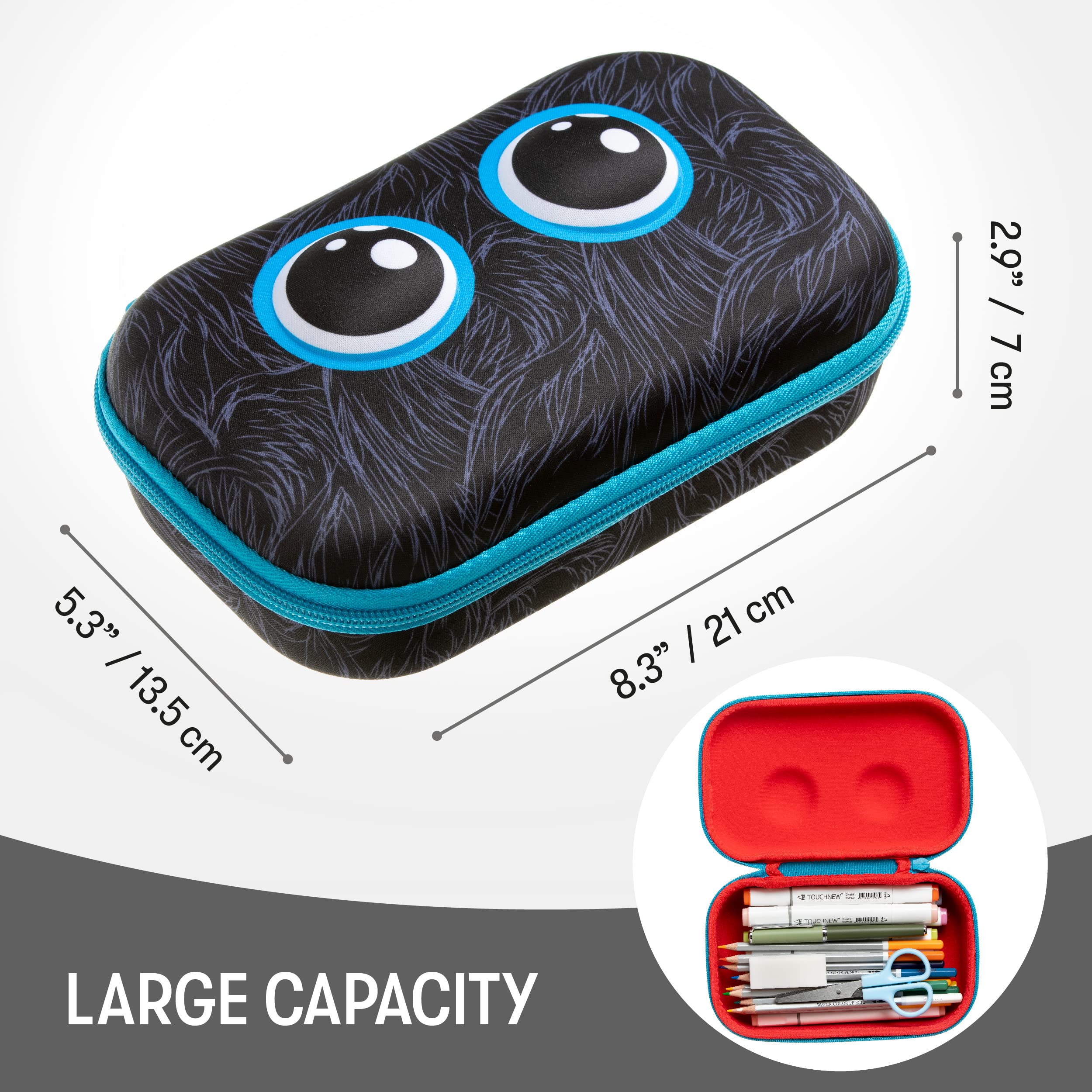 ZIPIT Beast Unisex Pencil Case for School - Large Capacity Pencil Pouch & Organizer Bag for Students, Artists, Office Supplies | Perfect for Backpack, Desk Storage & Travel Essentials