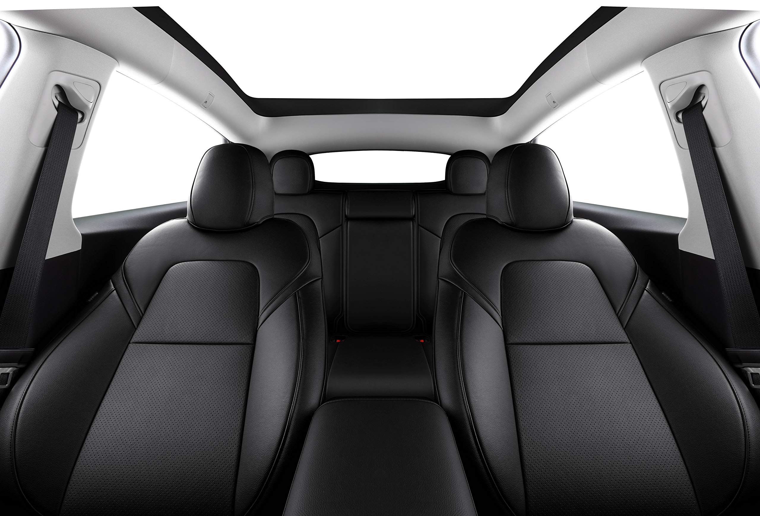 Premium Custom Fit Tesla Model Y Seat Covers (2020-2024) - Synthetic Leather Car Seat Protectors - Lichi Black - Perfect for Road Trips & Daily Commutes