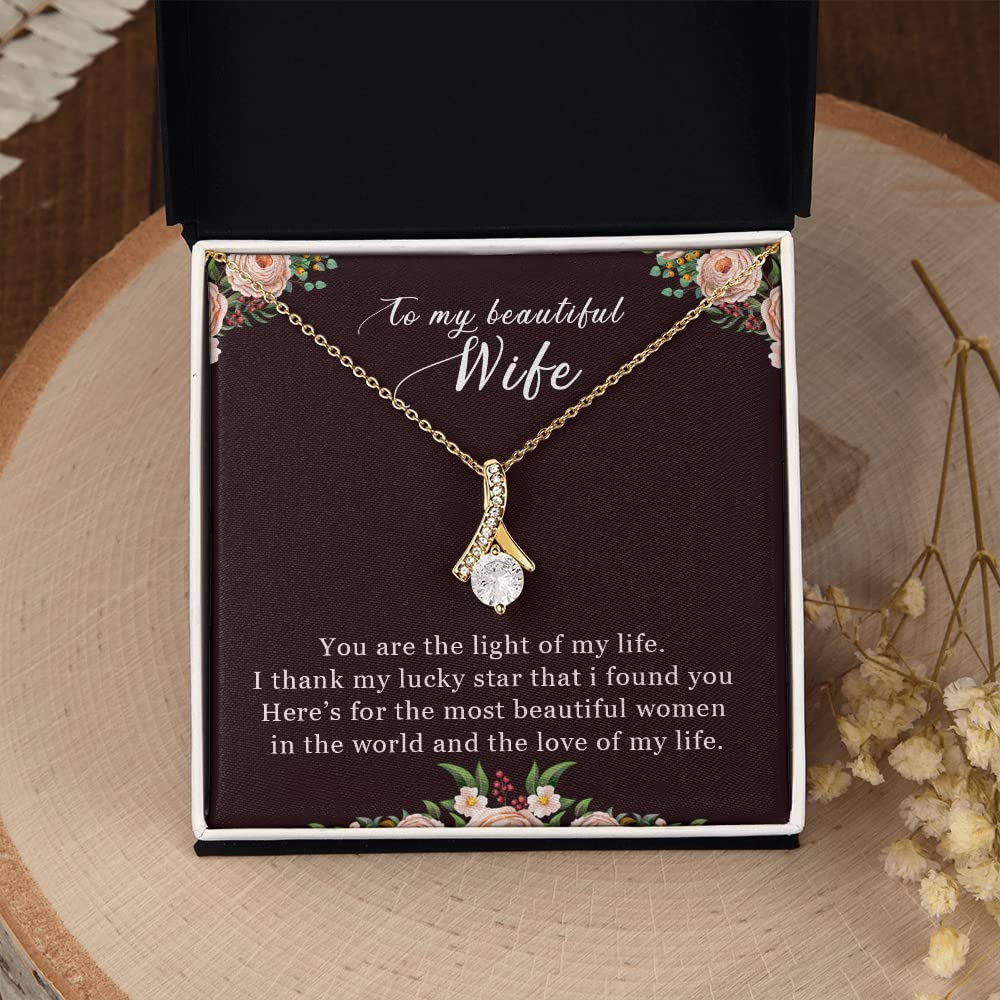 Romantic Heart Necklace Gift Set for Wife - Best Valentines Present with Message Card - Perfect for Anniversary, Birthday & Special Occasions