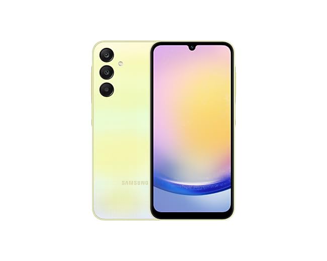 Samsung Galaxy A25 5G Unlocked Smartphone - 6GB RAM 128GB Storage, 50MP Dual Camera, Dual SIM, International Version (Yellow) - Perfect for Travel, Work & Social Media