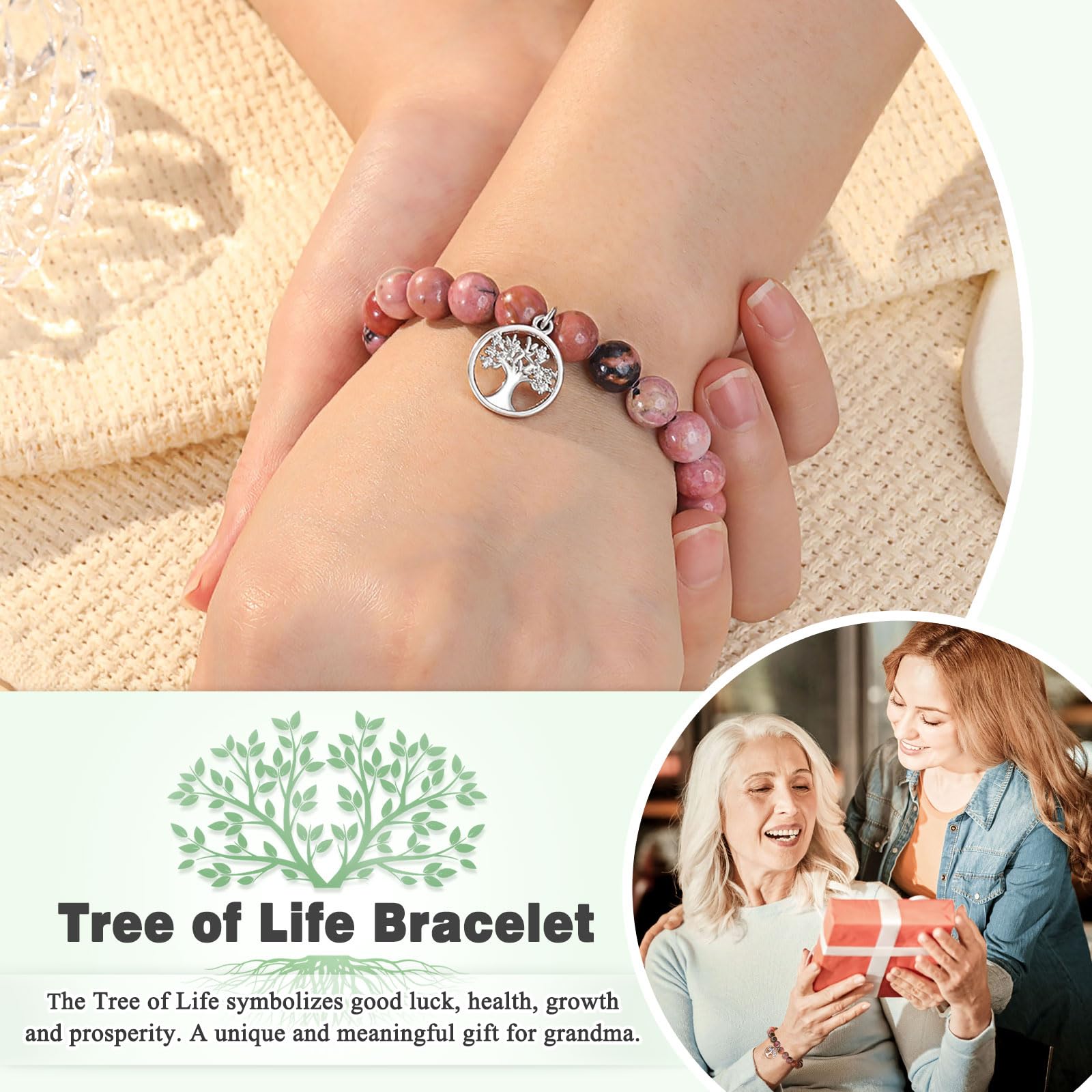 Tree of Life Bracelet for Women - Elegant Jewelry Gift for Grandma, Mom, Aunt, Sister & Teacher - Perfect for Birthday, Christmas, Wedding & Mother's Day - Ideal for Daily Wear, Special Occasions & Spiritual Healing