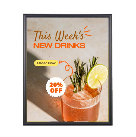 8.5x11 Poster Frame - SwingFrame Wide Face Metal Display with Swing Open & Quick Change - Perfect for Home, Office, and Gallery Wall Decor