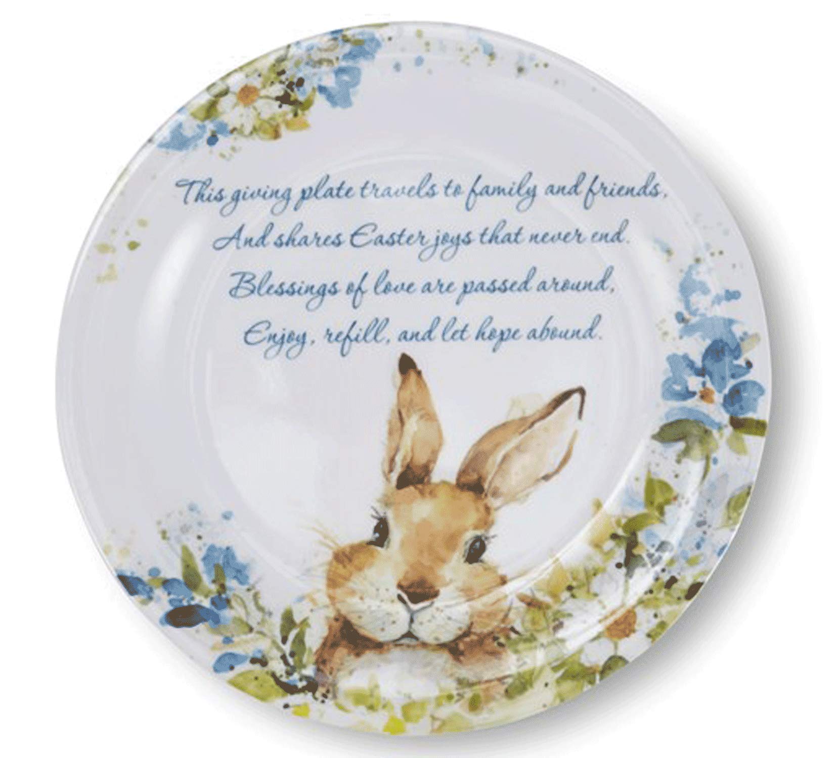 Blue and White Easter Bunny Melamine Dinnerware Set - 11