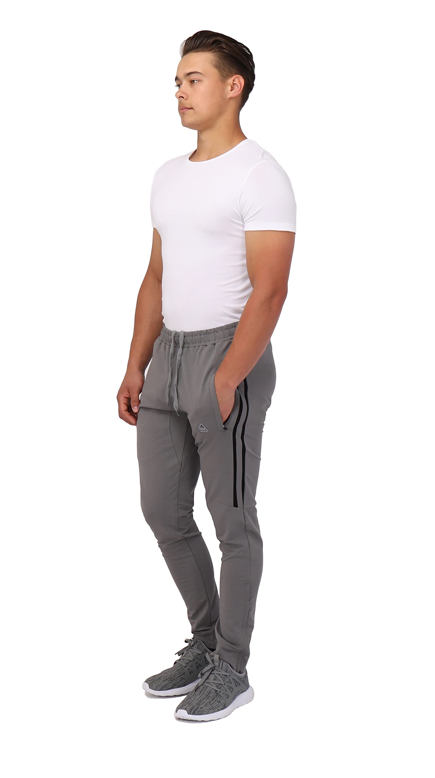 **Men's SCR Tall Jogger Sweatpants - 33/36 Inseam Athletic Pants with Zipper Pockets for Running, Gym & Casual Wear**