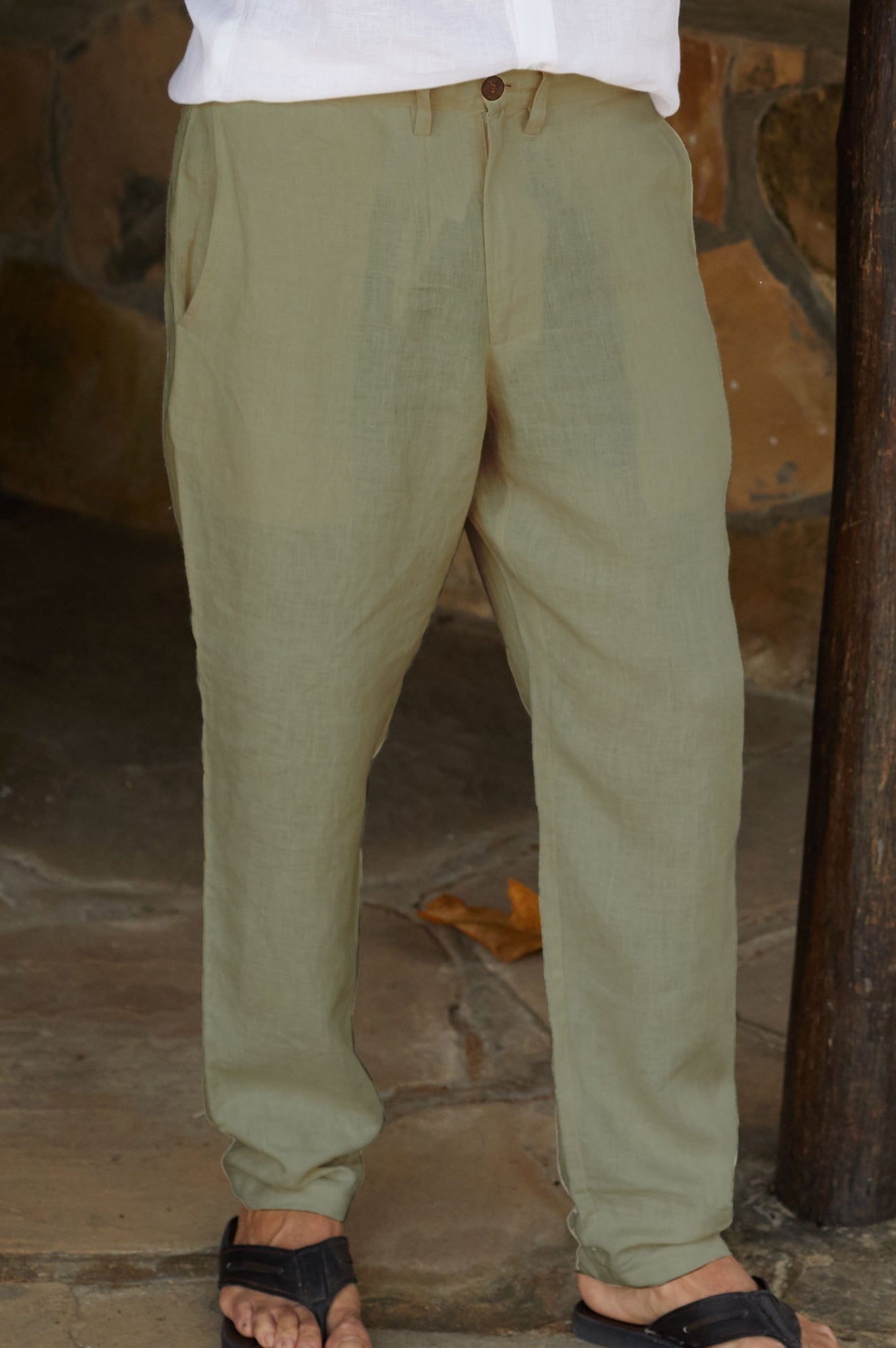 Premium Men's Linen Pants for Summer - Breathable Khaki Casual Trousers | Comfortable Lightweight Pants for Travel, Beach & Outdoor Activities