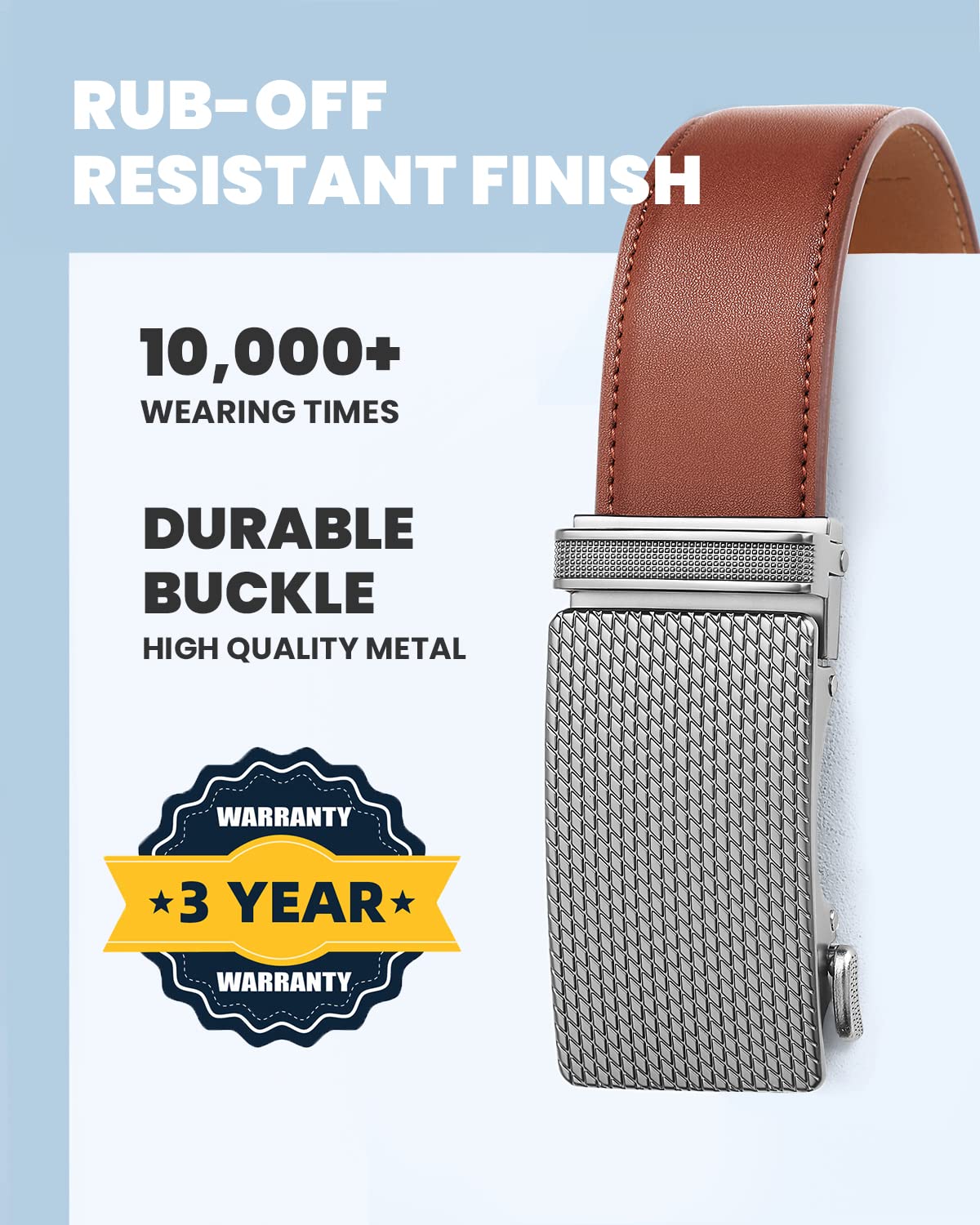 Premium Men's Ratchet Dress Belt - 1 3/8