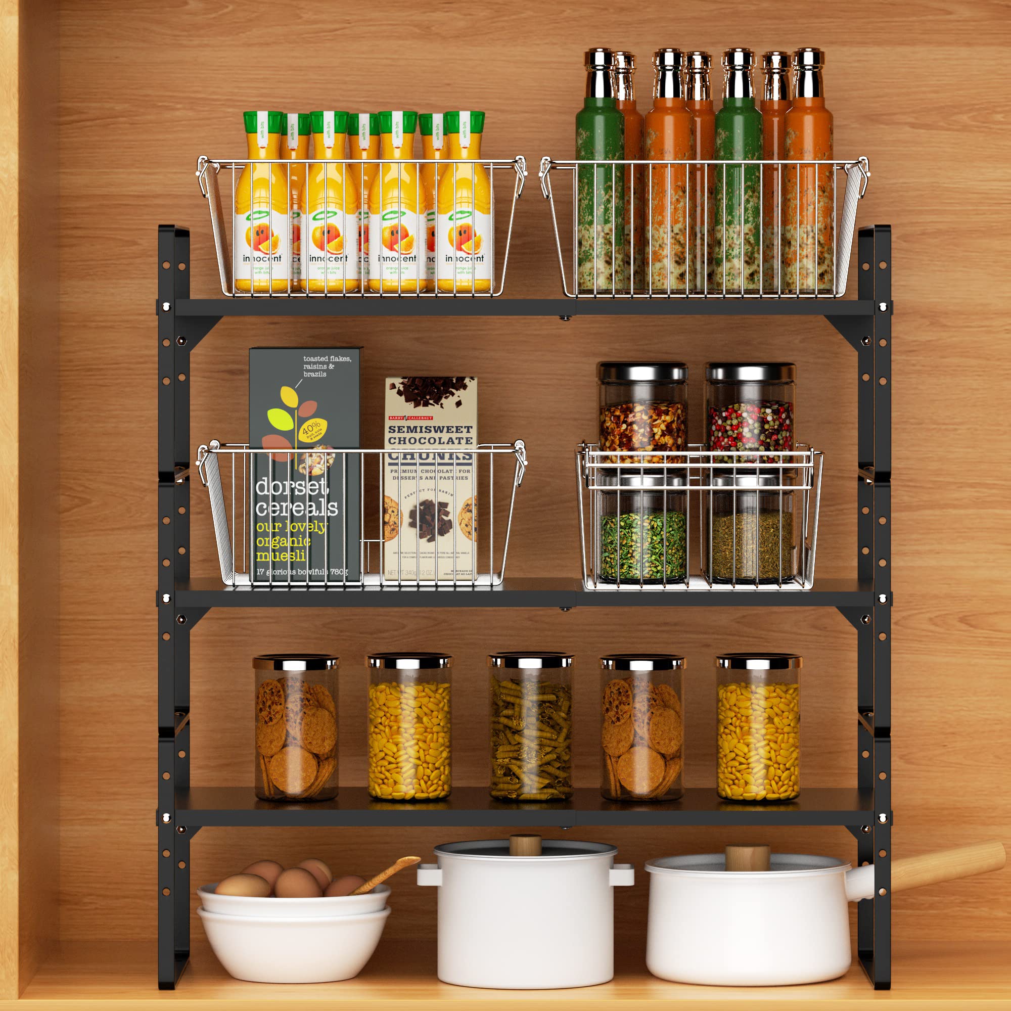 SANNO Stackable Kitchen Shelf Organizer - 10