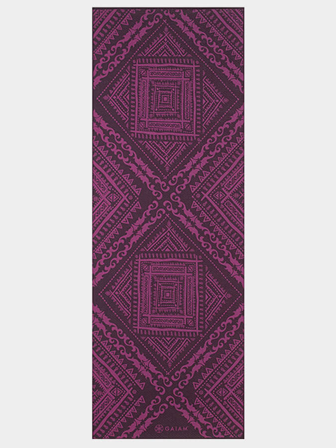 Gaiam Inner Peace Reversible 6mm Thick Yoga Mat for Home & Studio - Non-Slip, Cushioned Exercise Mat for Yoga, Pilates, and Meditation