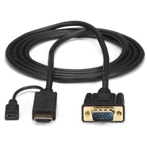10ft HDMI to VGA Active Converter Cable - Male to Female Adapter with Audio Support - 1080p Full HD 1920x1200 Resolution - for Laptop, PC, Monitor, Projector, TV & Home Theater Setup