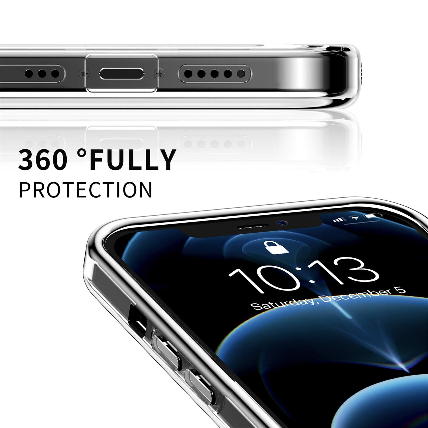 Floral Pattern Clear Case for iPhone 12 Mini 5.4