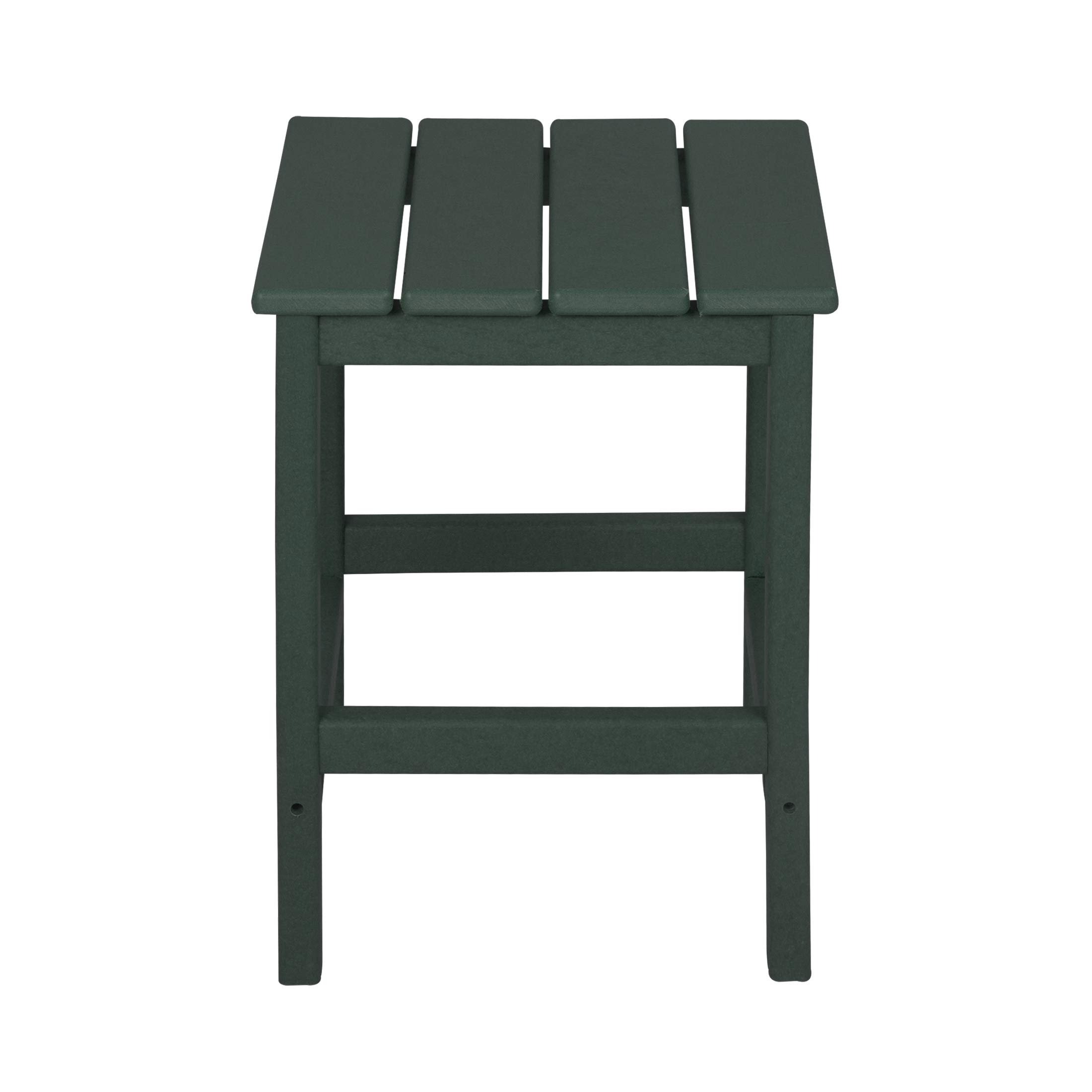 WO Home Furniture 3-Piece Adirondack Chair Set with Side Table - Outdoor Folding Chairs & End Table, Weather & UV Resistant - Perfect for Lawn, Garden, Bonfire, Balcony, Patio & Backyard Relaxation (Dark Green)