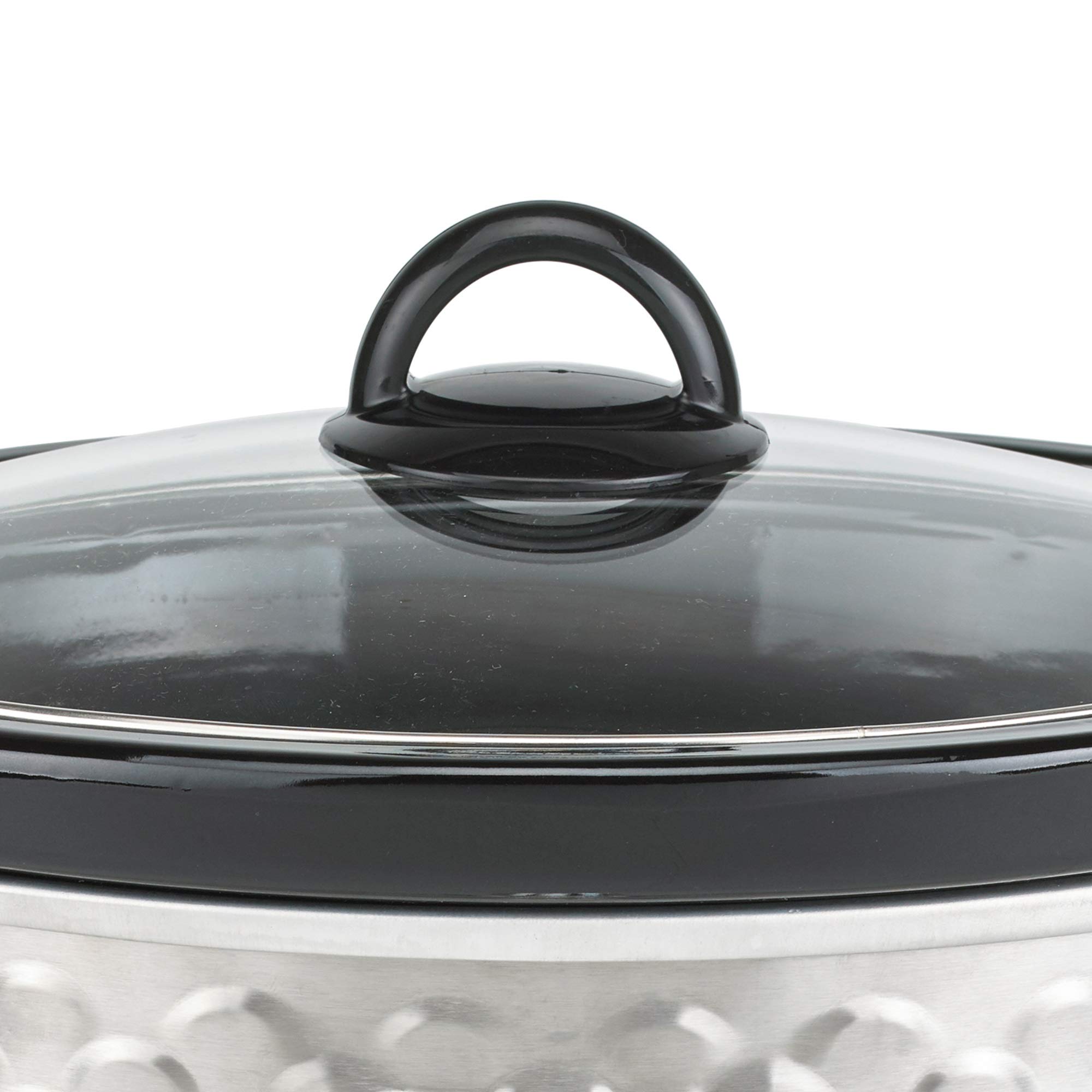Brentwood SC-140S 4.5 Quart Stainless Steel Slow Cooker with Scallop Design - Perfect for Family Dinners, Potlucks & Meal Prep