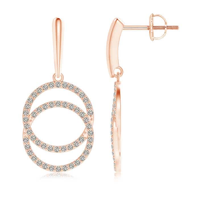 14K Solid Gold ANGARA Natural Diamond Drop Earrings for Women | April Birthstone Jewelry Gift for Her | Birthday, Wedding & Anniversary | Elegant Everyday Wear & Special Occasions