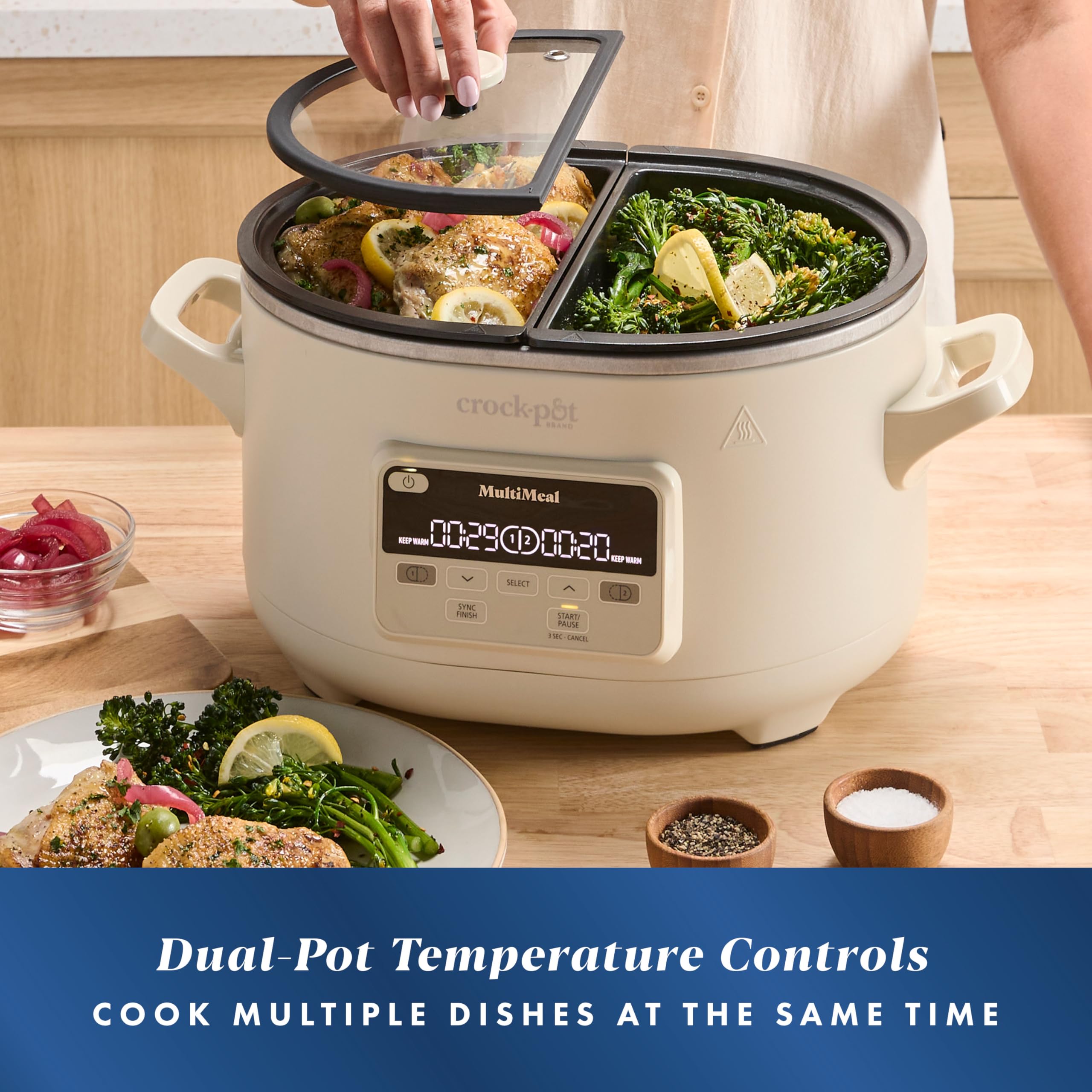 Crock-Pot MultiMeal 6-Quart Programmable Slow Cooker with Bake Function - Digital Multicooker for Stews, Soups & Oat Milk - Perfect for Family Dinners & Meal Prep