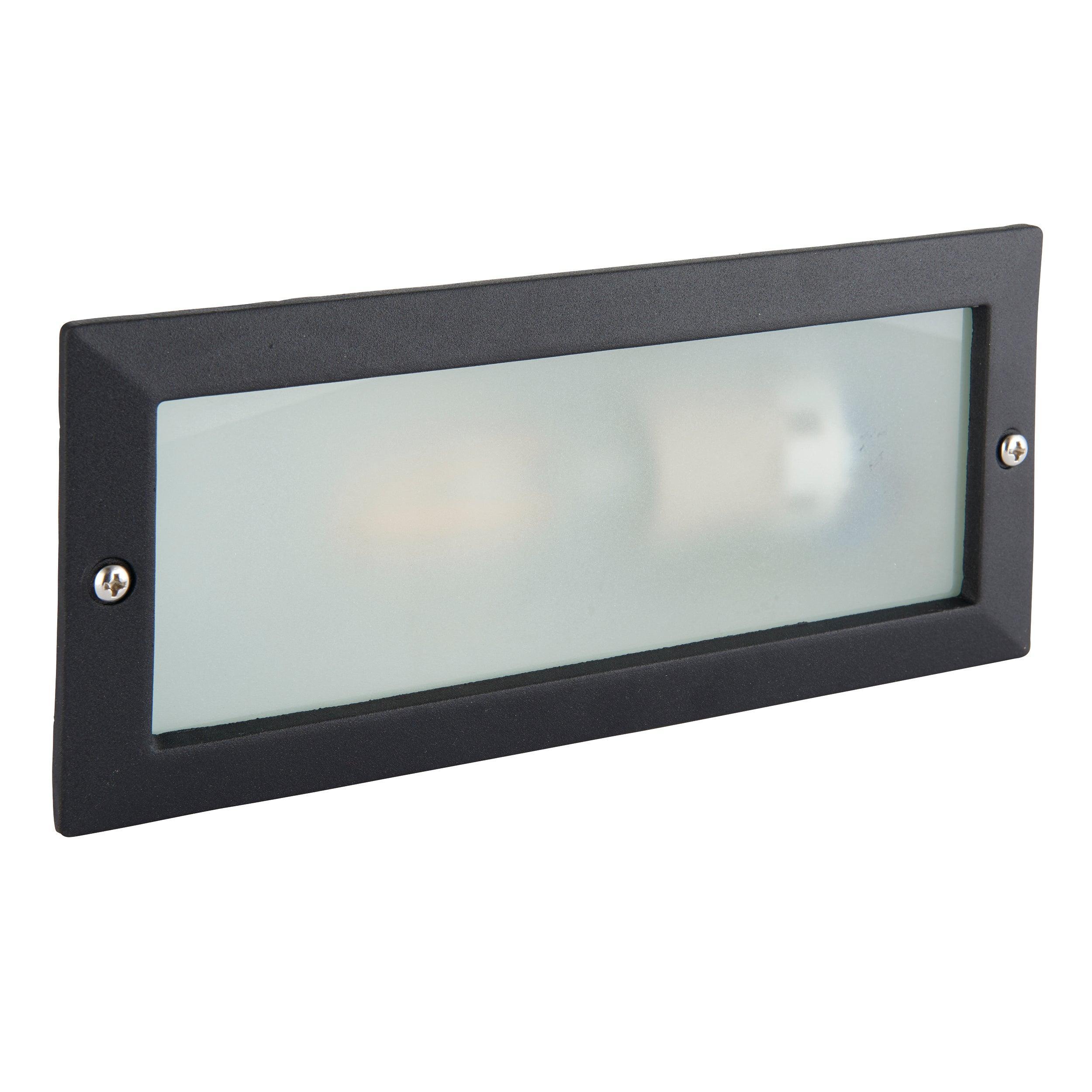 Eco-Friendly Plain & Louvre Black Brick Light IP44 40W LED Outdoor Wall Light - Perfect for Patio, Garden, and Exterior Home Lighting