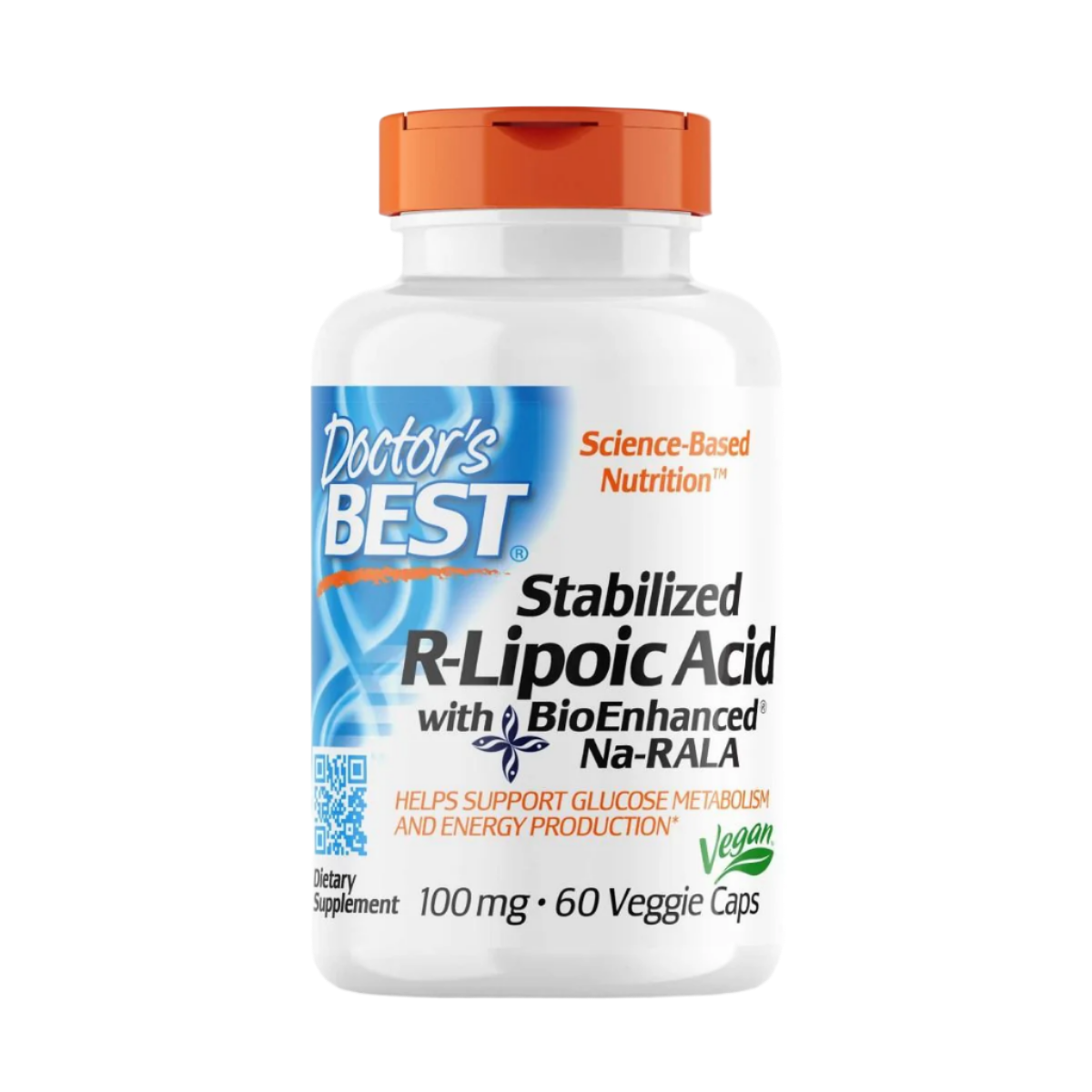 Doctor's Best Stabilized R-Lipoic Acid 100mg with BioEnhanced Na-RALA - 60 Vegan Capsules for Antioxidant Support & Blood Sugar Balance - Perfect for Daily Wellness & Anti-Aging Supplement Routine