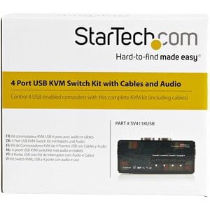 4-Port USB KVM Switch with Cables & Audio Support - Black | Seamless Multi-Computer Control for Home Office, Gaming & IT Workstations
