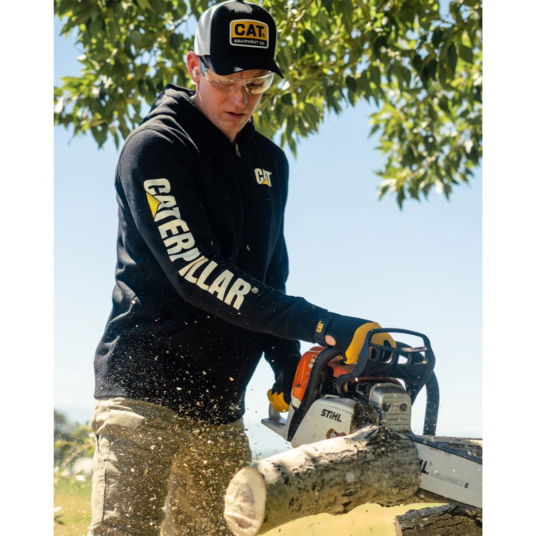 CAT Trademark Banner Long Sleeve Work Shirt - Durable Black Workwear (1510034) for Construction, Farming & Outdoor Jobs