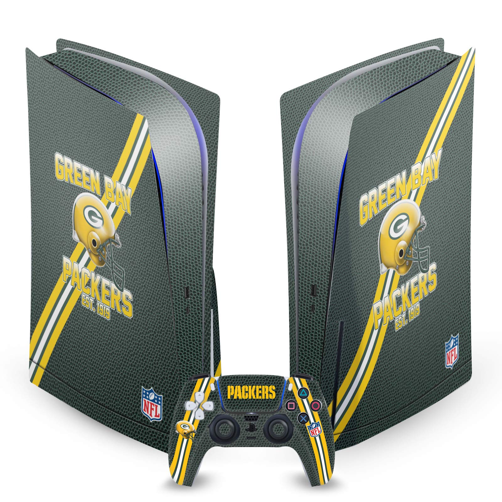 Official NFL Green Bay Packers Team Vinyl Skin Decal Sticker - Compatible with Sony PlayStation 5 PS5 Disc Edition Console & DualSense Controller - Perfect for Gaming Enthusiasts & Sports Fans Decor