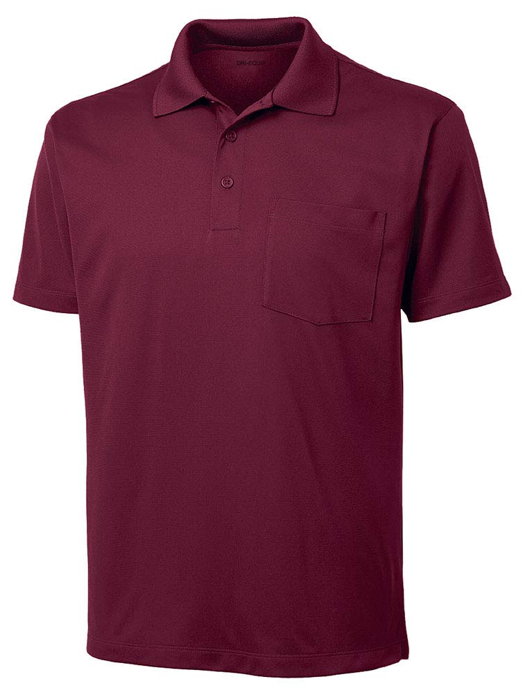 DRIEQUIP Men's Moisture-Wicking MicroPique Pocket Polo Shirt - Breathable Quick-Dry Golf & Casual Wear (Sizes XS-4XL) - Perfect for Office, Golf & Outdoor Activities