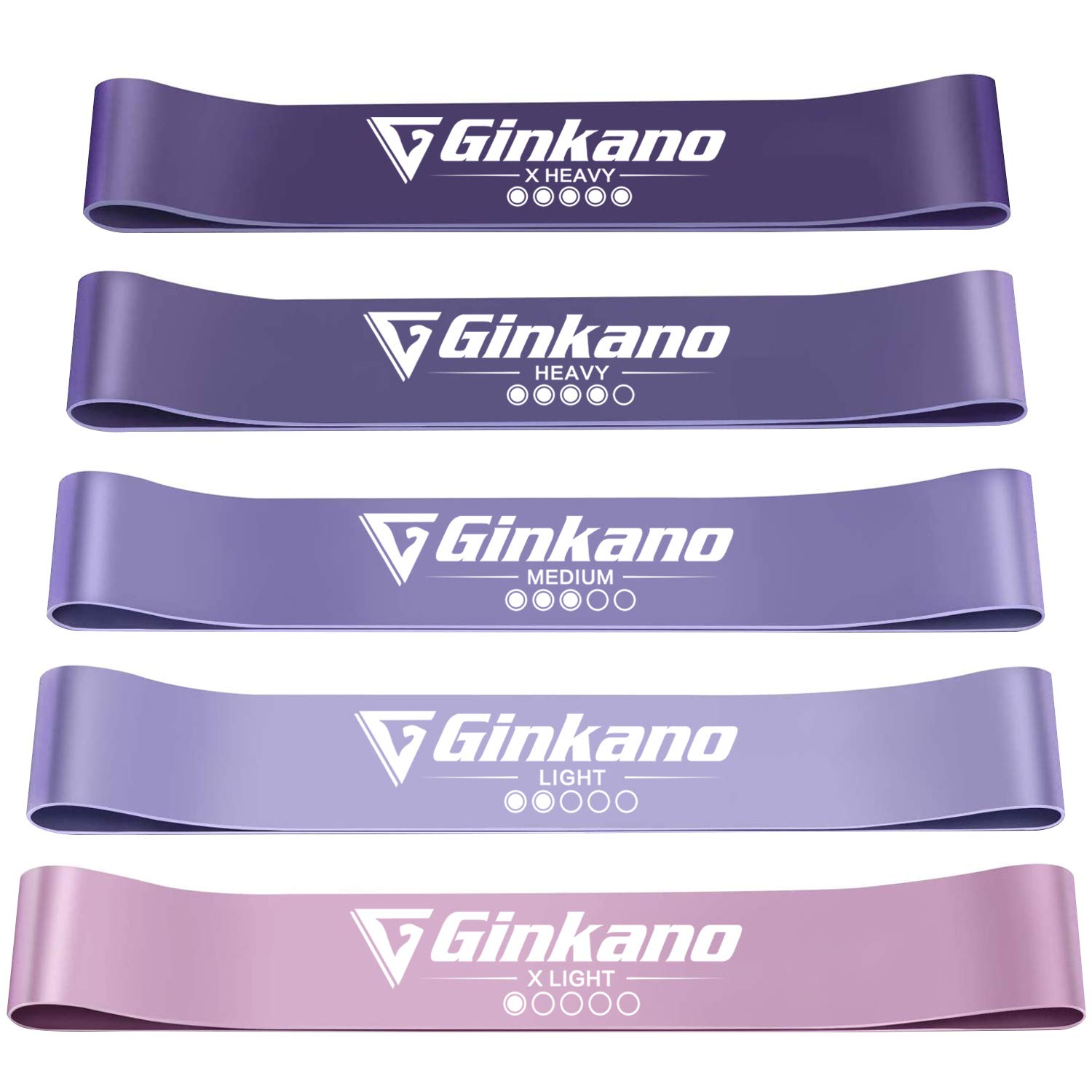 Premium 5-Piece Resistance Bands Set for Home Workouts - Skin-Friendly Exercise Bands with 5 Resistance Levels (10-50 lbs) - Ideal for Yoga, Pilates, Strength Training & Physical Therapy - Purple Fitness Accessories for Women & Men