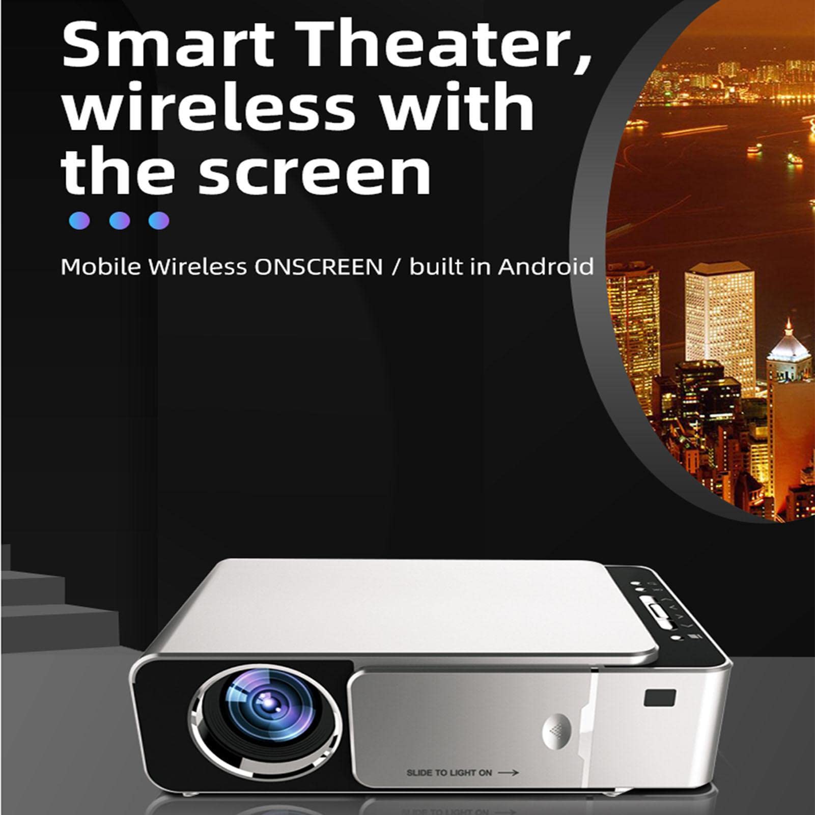 Keloc Smart Projector - 1080P HD Portable Phone Projector with Noise Reduction Technology | Compatible with Android, iOS, Windows, TV Stick & USB | Perfect for Home Theater, Outdoor Movie Nights, and Office Presentations