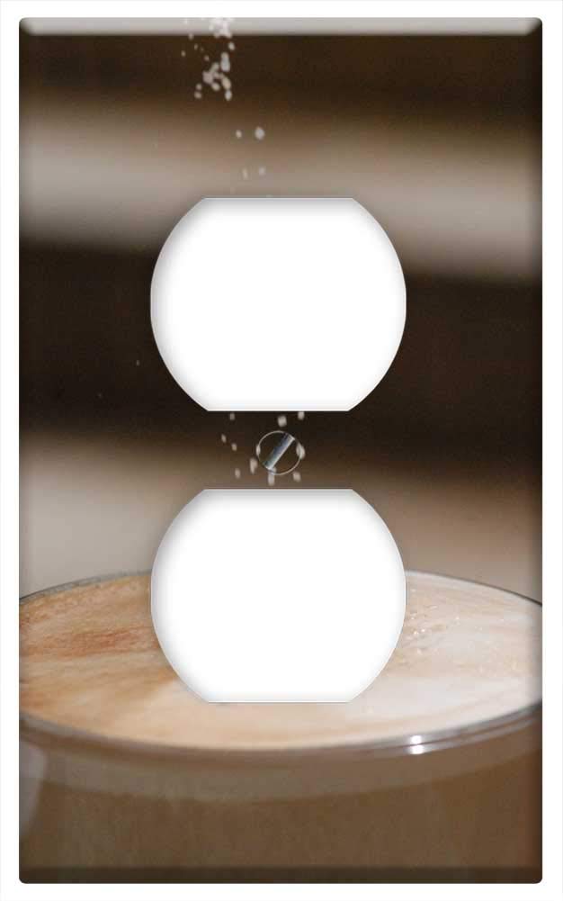 Latte Coffee Cup Switch Plate Outlet Cover - Decorative Wall Plate for Kitchen, Cafe, Bedroom & Office - Perfect for Coffee Lovers & Home Decor