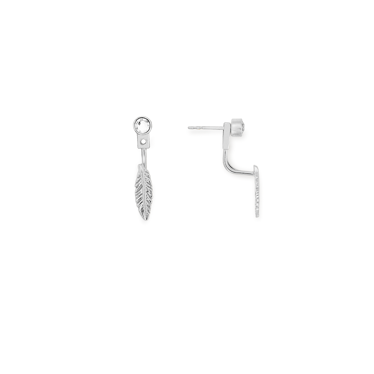 Feather and Crystal Drop Earrings for Women - Elegant Bohemian Dangle Earrings for Party, Wedding & Evening Outfits