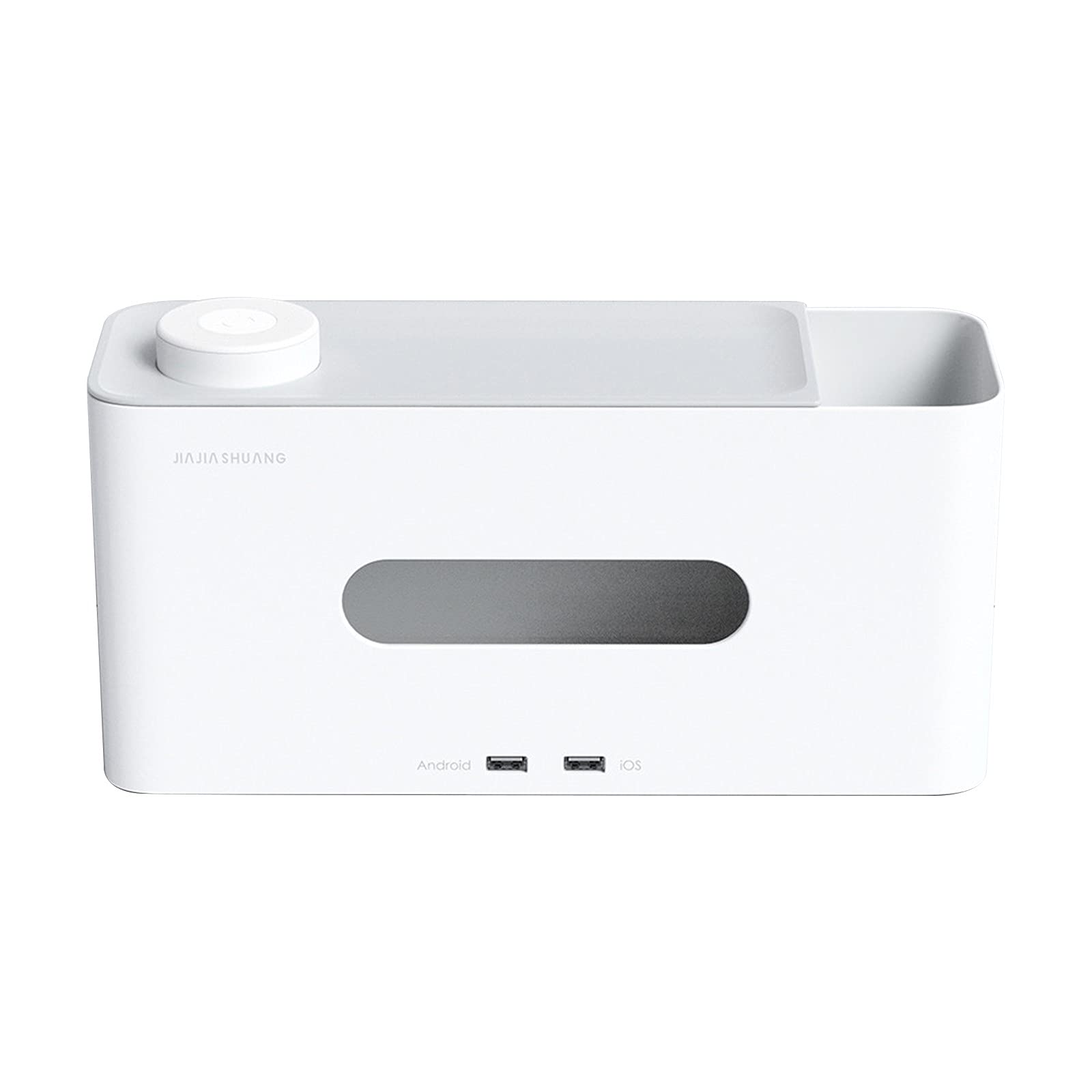 Multifunctional Bedside Table with USB LED Light - Storage Box & Tissue Holder for Living Room, Bedroom, Office - Stylish Nightstand Organizer with Charging Port