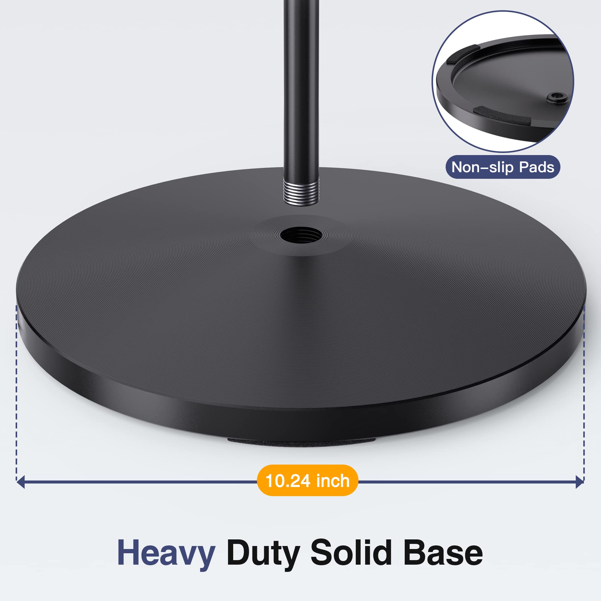 Bietrun WXM09 Professional Wireless Microphone System with Adjustable Mic Stand - Ideal for Karaoke, Live Performances, and Home Recording Studios