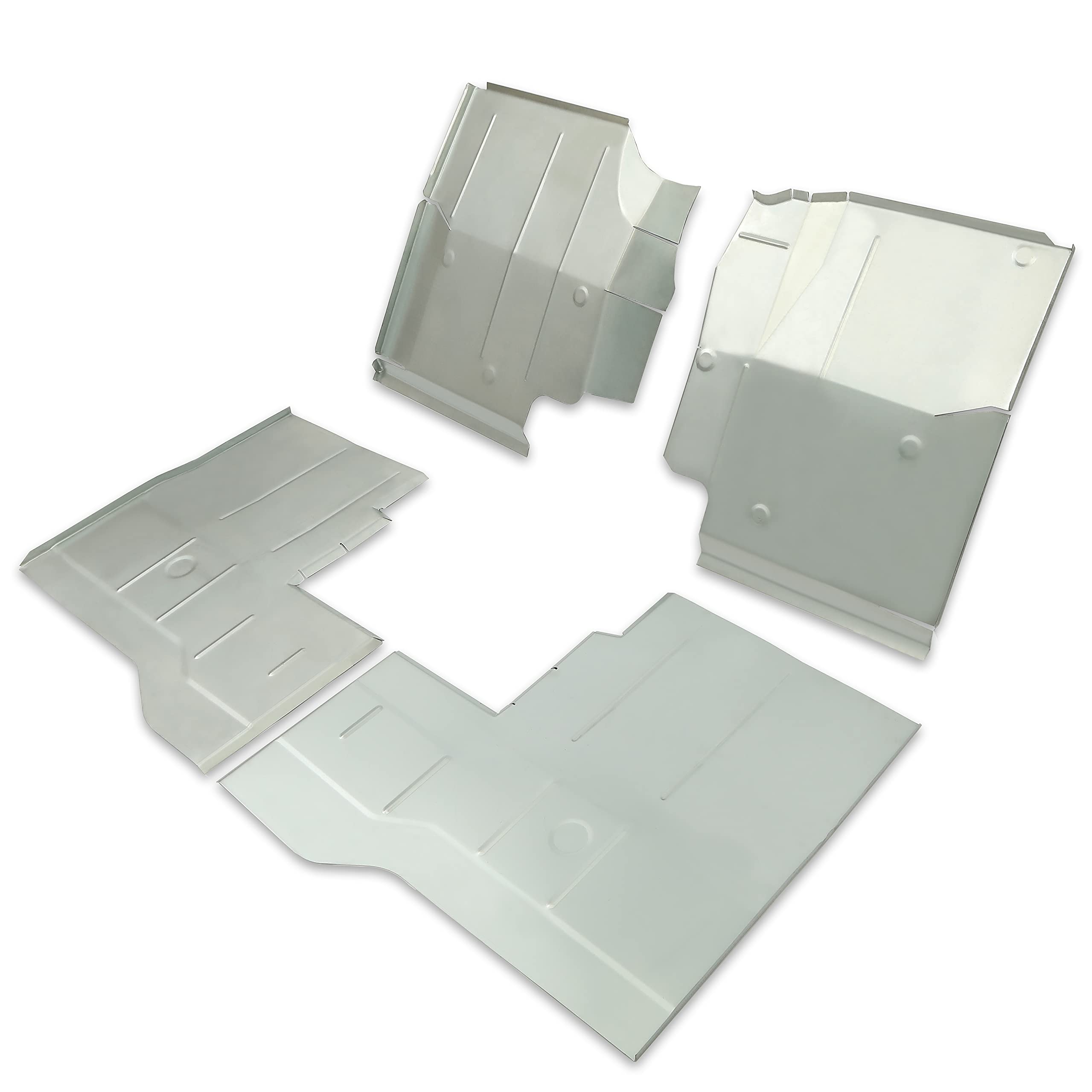 KUAFU Galvanized Floor Pans Replacement - Compatible with 1976-1986 Jeep CJ7, CJ8, CJ Scrambler & YJ Wrangler - Front & Rear Set of 4 Pieces - Rust Protection for Off-Road Adventures & Classic Jeep Restoration