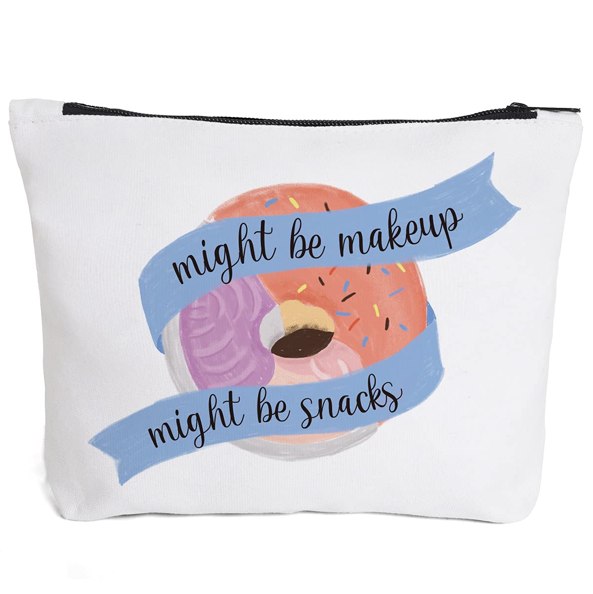 Fokongna Funny Makeup Cosmetic Bag with Zipper - Cute Travel Toiletry Case for Women, Girls, Moms & Teens | Perfect for Makeup Storage, Snacks, Travel Essentials & Gifts
