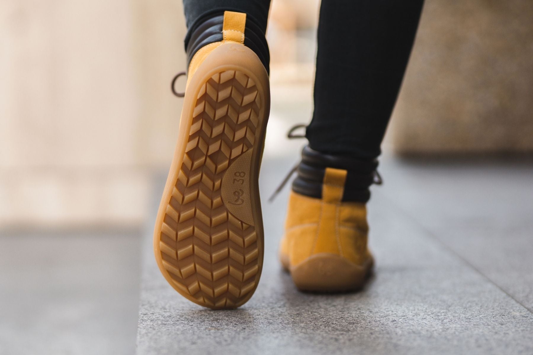 Barefoot Boots for Women - Be Lenka Nevada Neo Minimalist Shoes in Mustard | Comfortable & Lightweight for Hiking, Travel & Everyday Wear