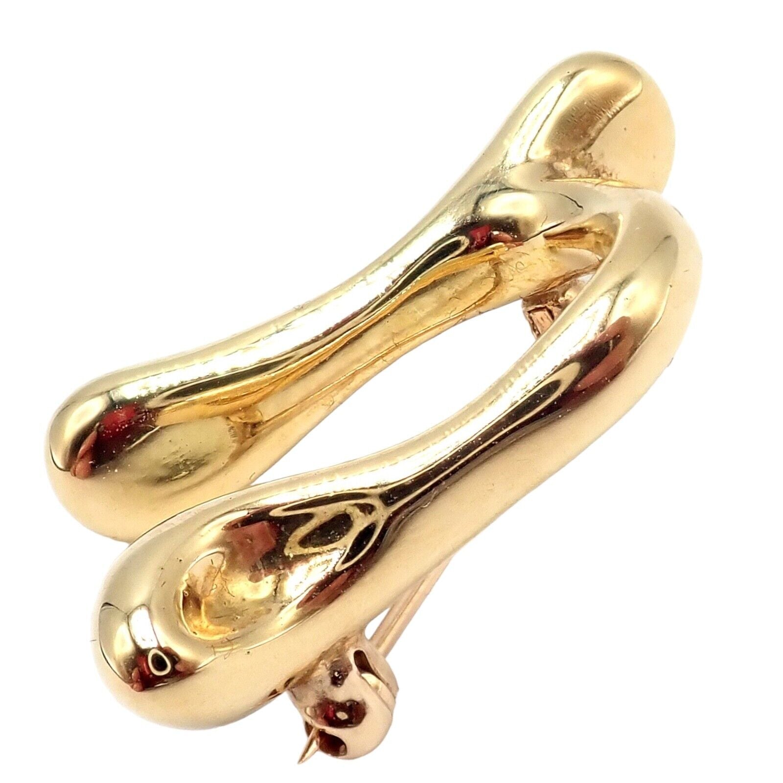 Authentic Tiffany & Co Peretti 18k Yellow Gold Initial N Pin Brooch 1983 - Vintage Luxury Jewelry for Women, Perfect for Weddings, Anniversaries & Special Occasions