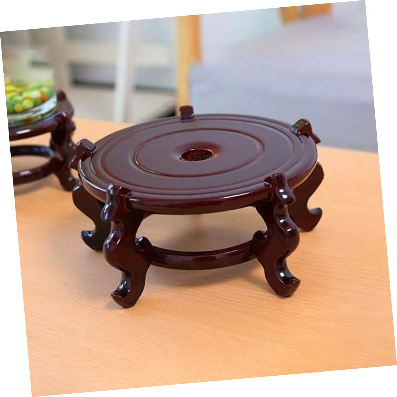 Yardwe Wooden Flower Pot Stand - Decorative Plant Holder for Indoor/Outdoor Use, Fishbowl Display Rack, Oriental Vase Base - Perfect for Home Decor, Aquarium & Garden Arrangements