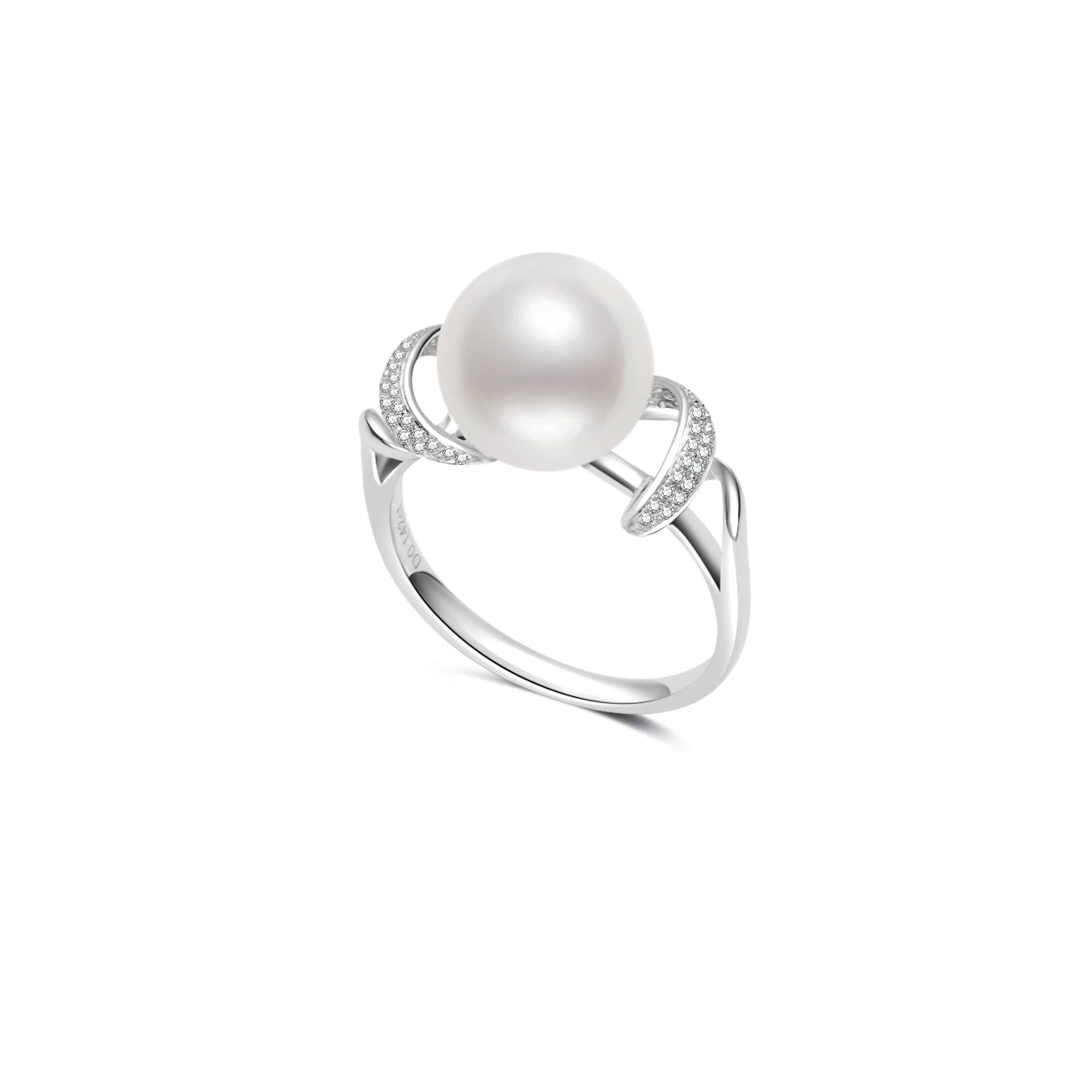 18K Gold Diamond Hanadama Akoya Pearl Ring for Women - KR00126 | LOVE Collection - Perfect for Engagement, Anniversary & Special Occasion Gifts