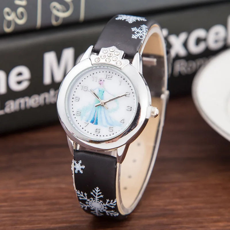 Premium Frozen-Themed Wristwatch for Kids & Collectors - Disney Inspired Elsa Anna Watch - Perfect for Birthday Gifts, Cosplay & Movie Fans (Blue/White)