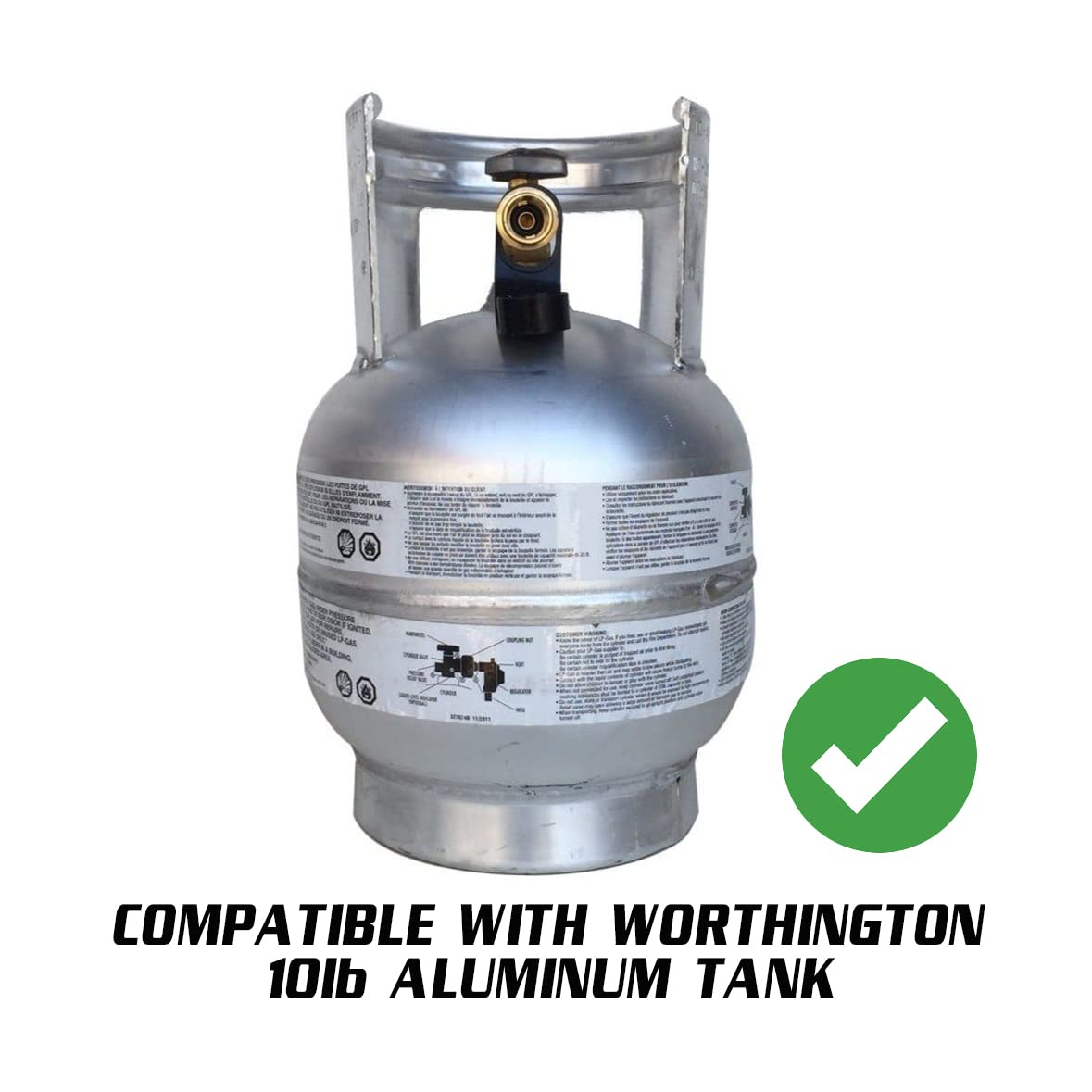 10 lb Aluminum Worthington Propane Tank Mounting Bracket - Heavy Duty Truck Bed, Car, RV & Boat Accessory for Secure Fuel Storage & Outdoor Adventures