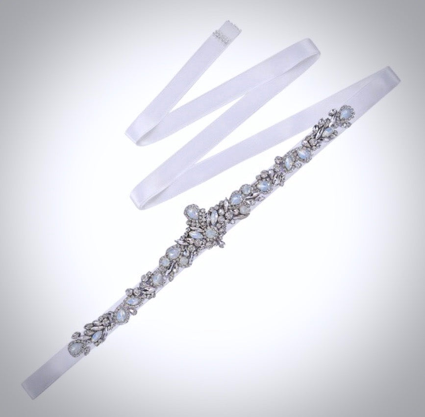 Swarovski Opal Bridal Belt - Elegant Wedding Sash for Brides, Bridesmaids & Prom - Perfect for Weddings, Formal Events & Special Occasions