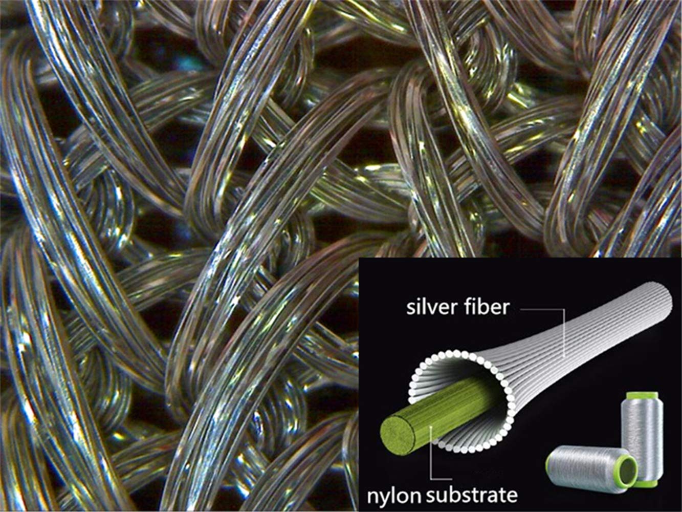 Amradield Nano Silver Fiber Microwave RF Signal Shielding Anti-Radiation Conductive Stretch Fabric - 20