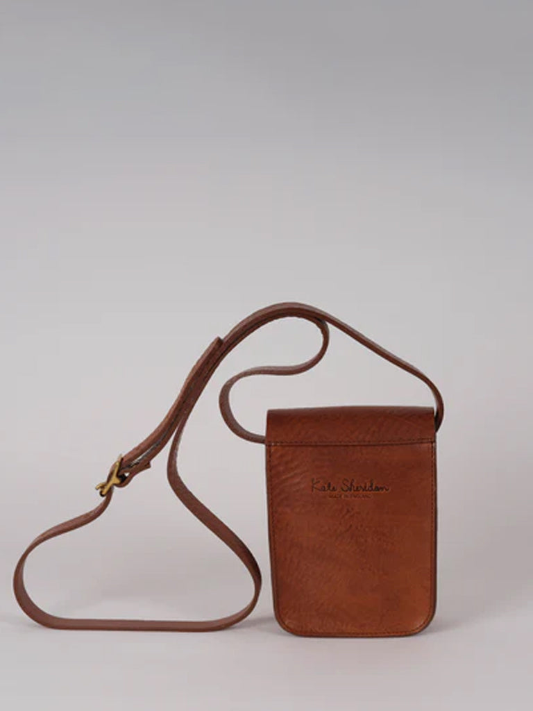 Kate Sheridan Half Hull Bag in Pecan - Stylish Leather Crossbody Purse for Women | Perfect for Everyday Use, Travel & Work